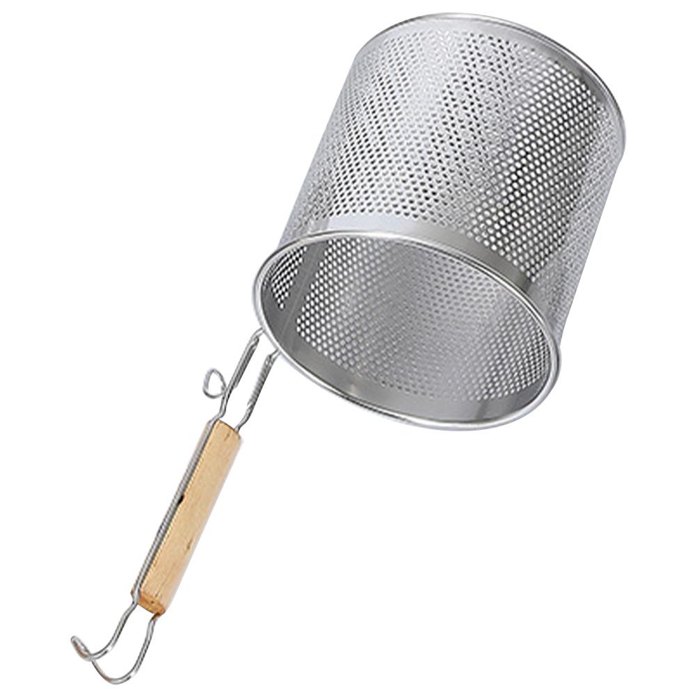 Filter Spoon Stainless Steel Food Strainer Mesh Pasta Wooden Straining Basket Vegetable Colander