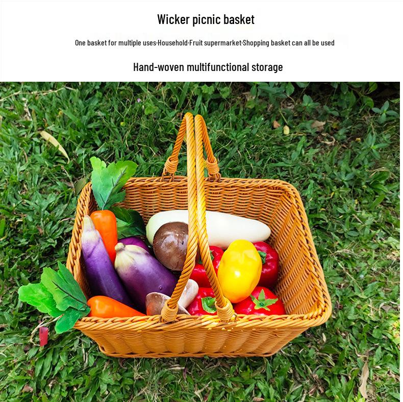 Уличная плетеная корзина для пикника и покупок