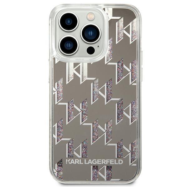 Karl Lagerfeld Klhcp14Llmnms Iphone 14 Pro 6,1 Жесткий чехол Серебряный/Silver Жидкий глиттер Монограмма