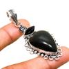 Black Onyx, Black Spinel Gemstone 925 Silver Plated Jewelry Pendant 2.46"