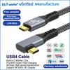 ULT-unite Кабель витая пара 5 футов 240 В USB Type C 1,5 м чистой длины Плетеный кабель 180 градусов