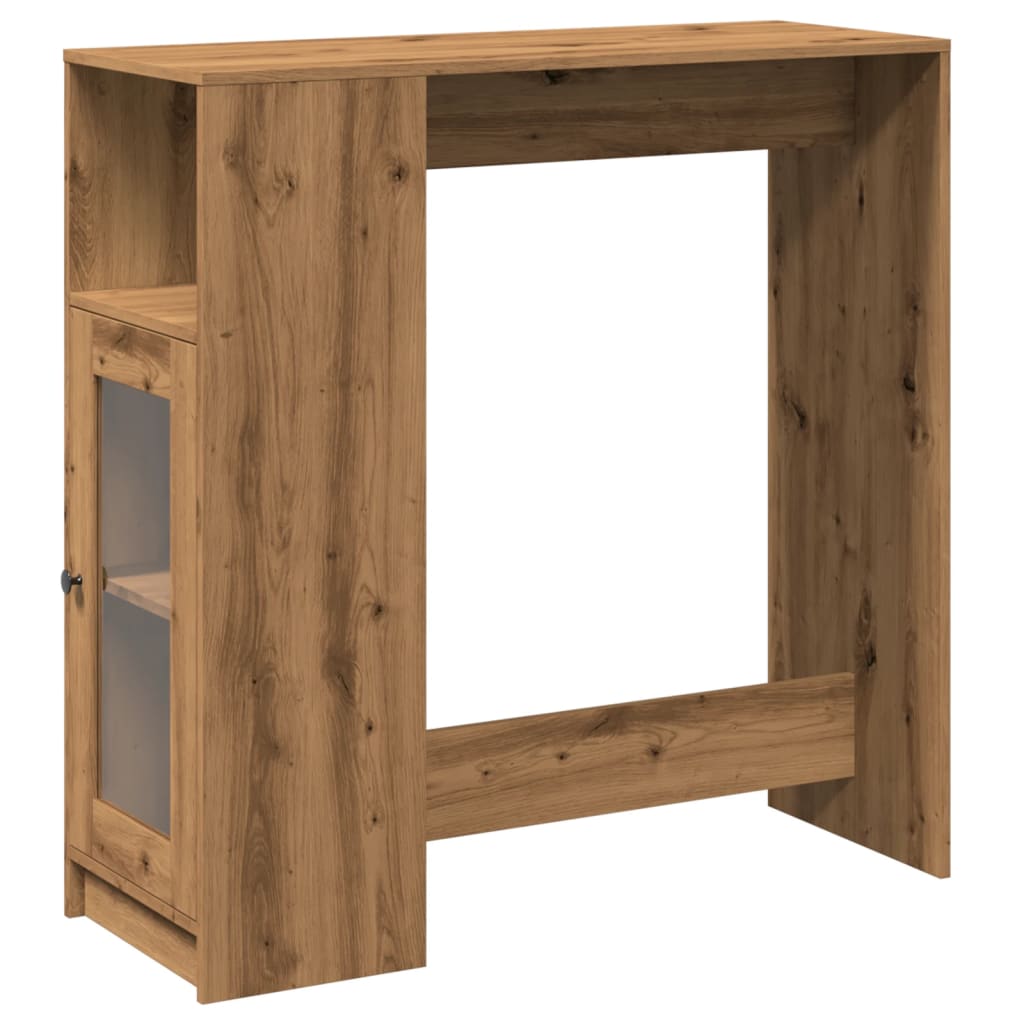 Bar Table with Shelf Artisan Oak Finish 101 x 40 x 103.5 cm Particleboard