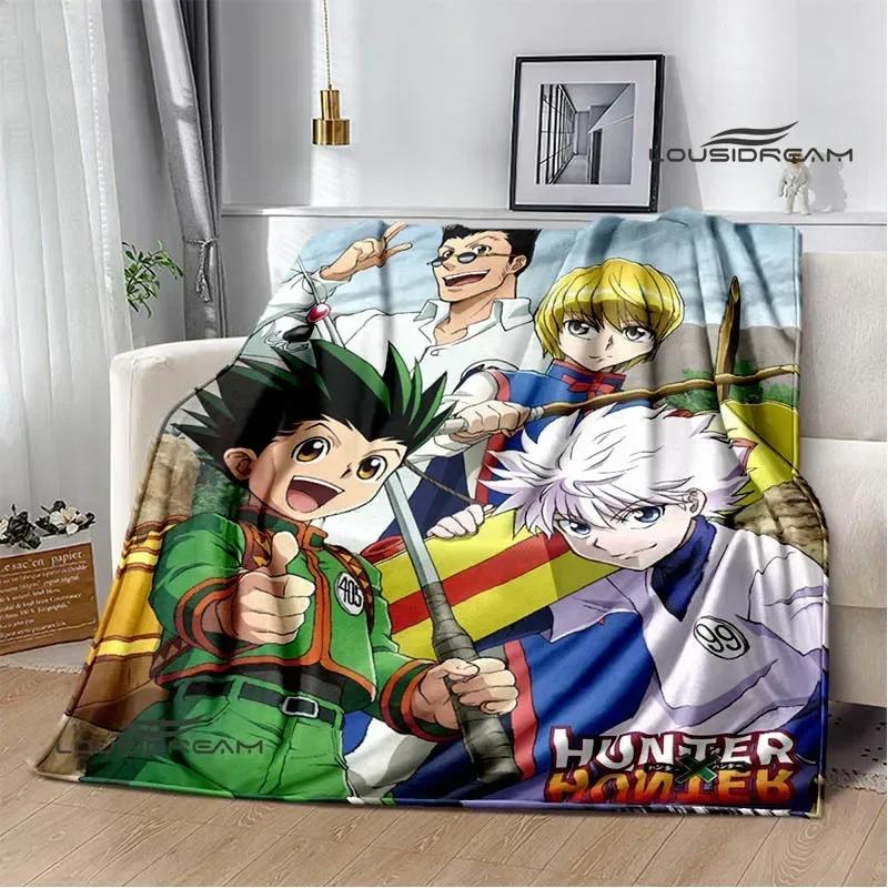 HUNTER×HUNTER Мультяшные принты Пледы Пикниковый плед Фланец Теплый плед Домашние дорожные пледы Постельное белье Подарок на день рождения