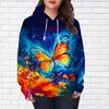 Womens Fashion Flame Butterfly Print Loose Hoodie Tops Blouse Sweatshirt Casual Long Sleeve Pullover Tops