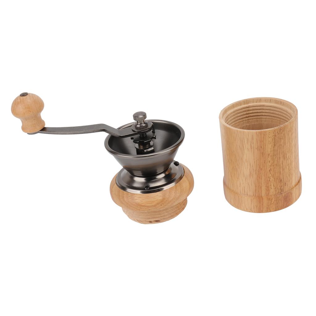 Кофемолка ручная дубовая нержавеющая сталь ретро эргономичная рукоятка конический сердечник для помола