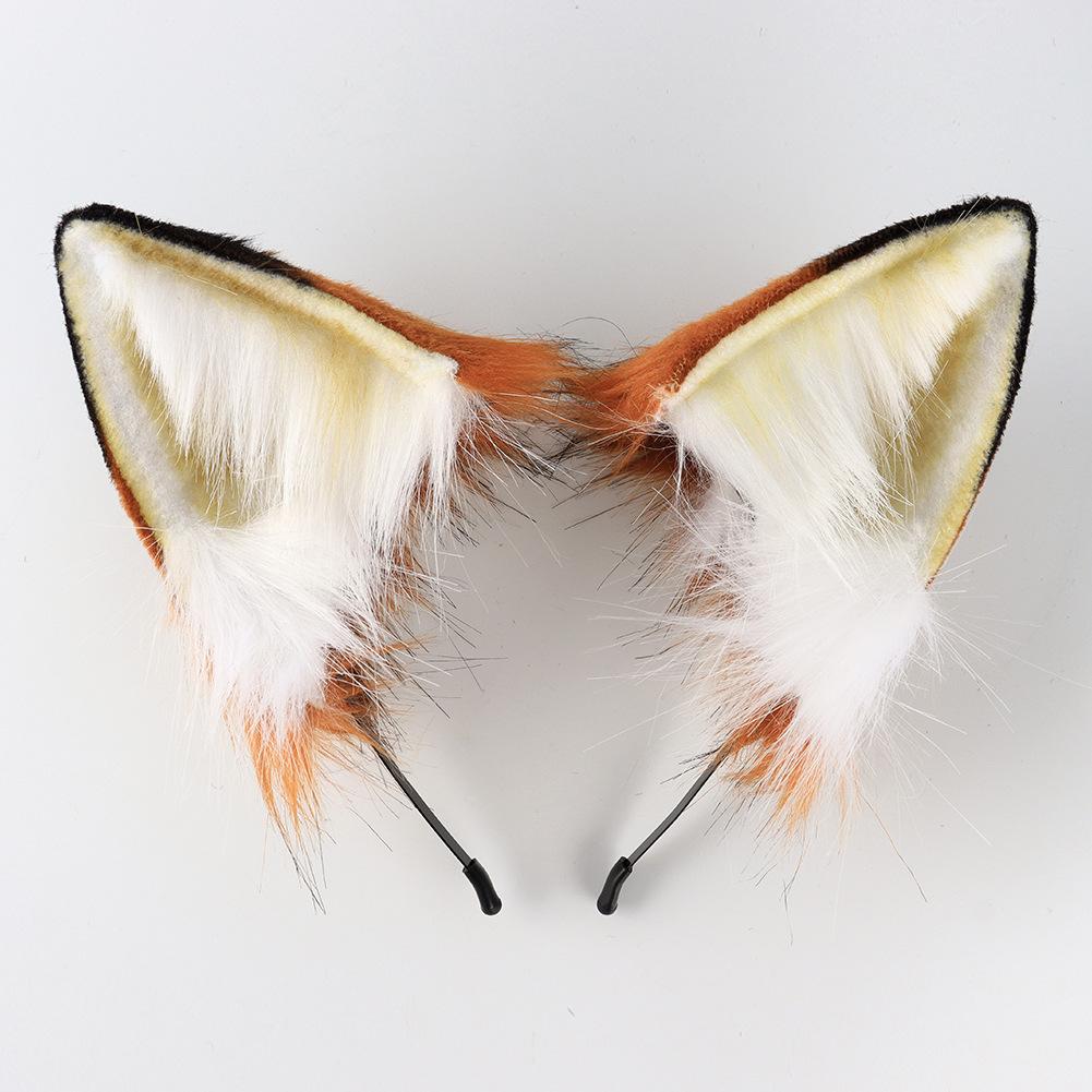 Anime Character Cosplay Handmade Cosplay Animal Ear Animal Set Props Zootopia Nick Fox Ear Headband Fox Tail Accessory