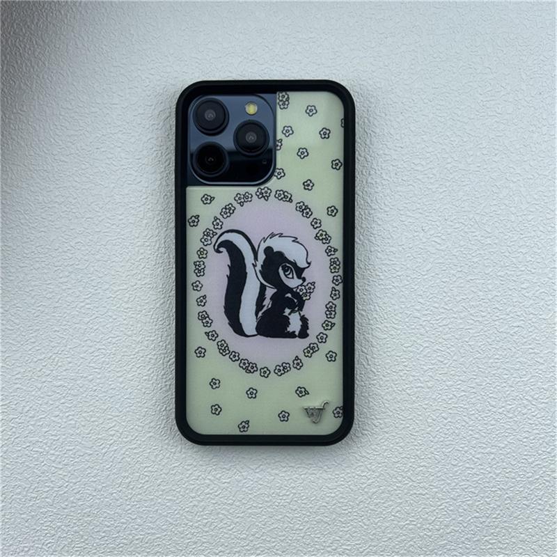 Чехол для телефона в стиле Wildflower с милым животным для iPhone16promax 15 Pro Max 16 14plus 13 12 17 мультяшный вишня дельфин лебедь принт дно