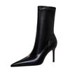 Women Boot Simple Thin Heel High Heel Light Mouth Pointed Head Sexy Nightclub Slim Short Boots DS-315-A12