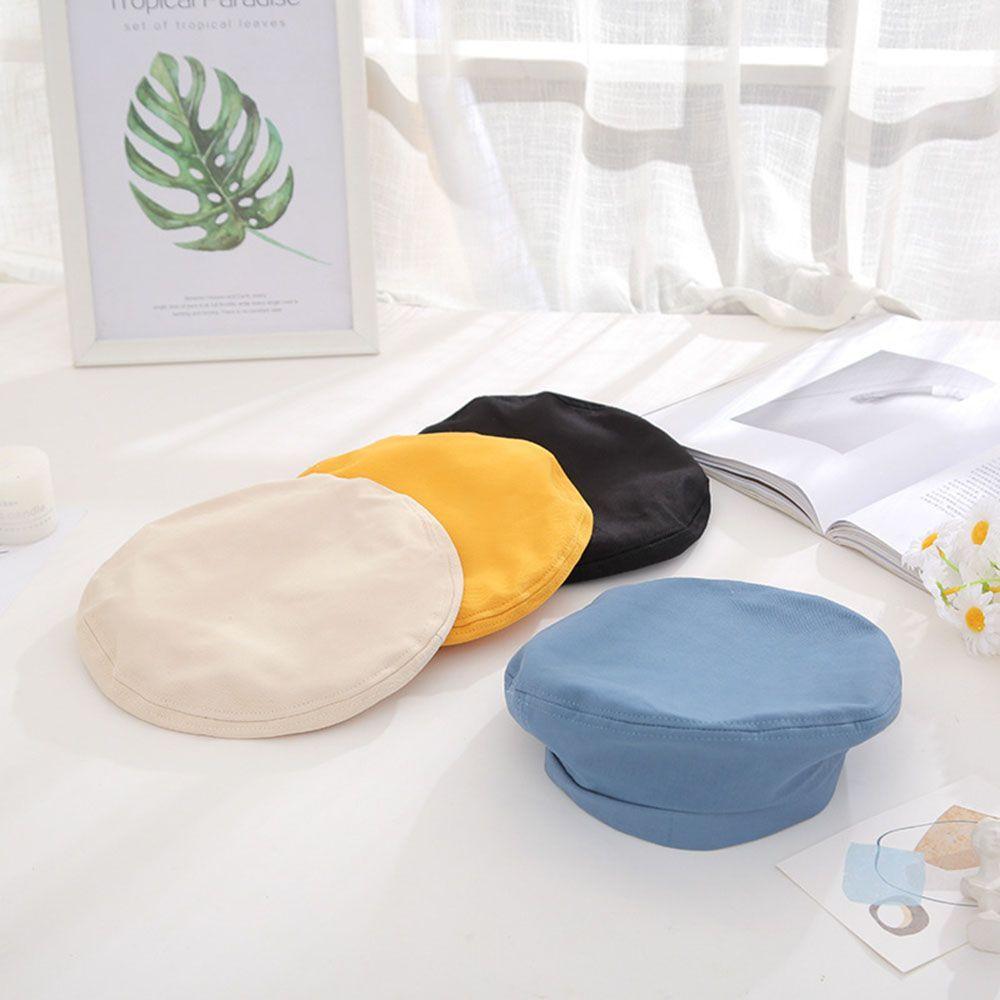 Повседневная женская классическая шляпа художника, берет в французском стиле, шапка-бини, однотонная кепка