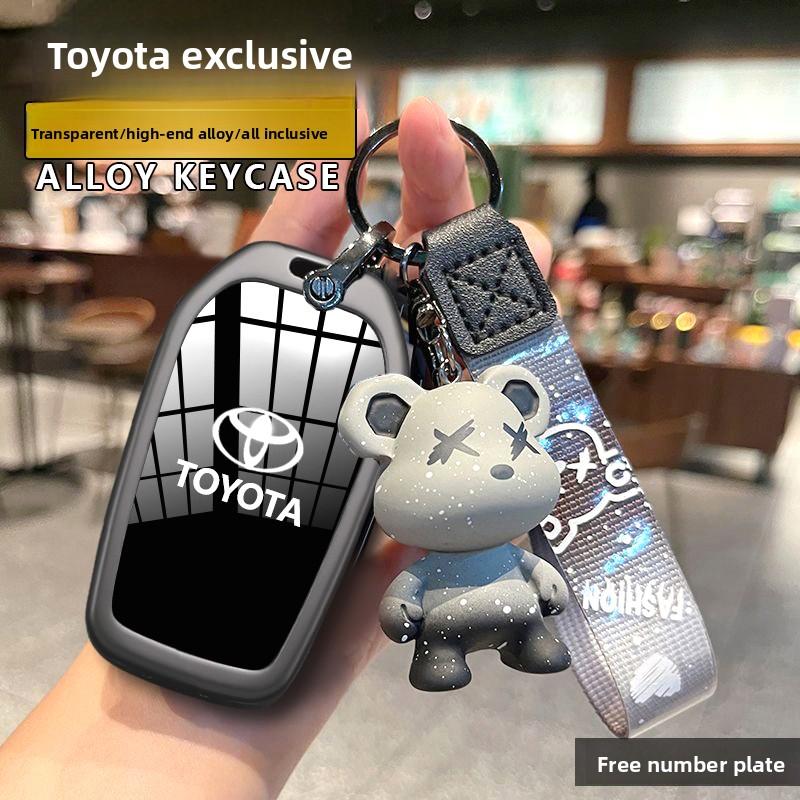 Black Transparent Key Fob Case Cover For Toyota Corolla Cross Yaris Sienna Venza Harrier Hilux Tundra Mirai Land Cruiser Alphard