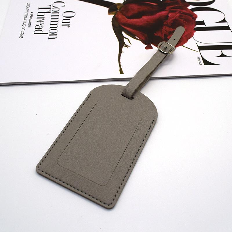 Настраиваемая багажная бирка из ПУ кожи с металлической пряжкой и фирменной бумагой
