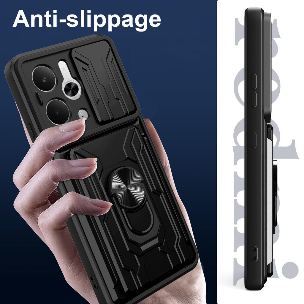 Для Realme 14 5G Чехол ПК+ТПУ Подставка Задняя крышка телефона со слайдером для камеры