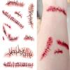 Skin Decoration Body Art Party Temporary Tattoos Horror Scar Halloween Tattoo Stickers Fake Tattoo