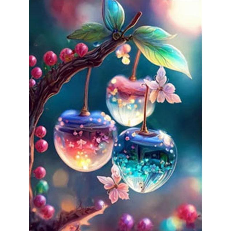 DIY Diamond Painting Cherry Cross Stitch Kit Mosaic Art Diamond Painting Full Circle/Square Diamond Home Decoration