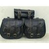 Leather Motorcycle Saddlebags Pouch Bags Panniers Luggage 3 PCS Set New Black
