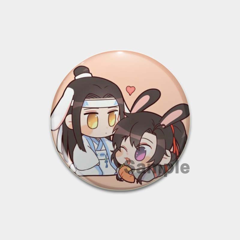 32/44/58 мм аниме Mo Dao Zu Shi брошь, булавки для одежды, аксессуары для рюкзака, мультяшная фигурка Lan Wangji/Wei Wuxian/Chen Qing Ling, значок