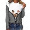 Lovely Cat 3d Print Hoodies Women Fashion Crewneck Long Sleeve Hoodie Animal Coat Kawaii Hoodie Women Sweats Womens Clothing Y2K