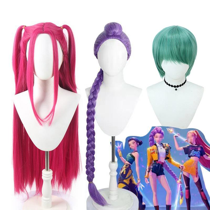 Косплей парик Демон Убийца K-Pop для взрослых - Стиль Бейби, Мира, Зои, Руми для детей