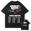 Футболка Chris Brown Breezy Bowl XX Tour 2025 для мужчин и женщин Хип-хоп Уличная одежда Оверсайз Топы 100% Хлопок Футболка CB18