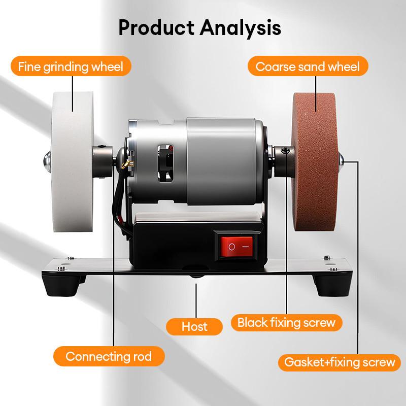 100W High Efficiency Double Disc Electric Grinder 3 in 1 Grinding Polishing Drilling Tool for Small Parts Processing