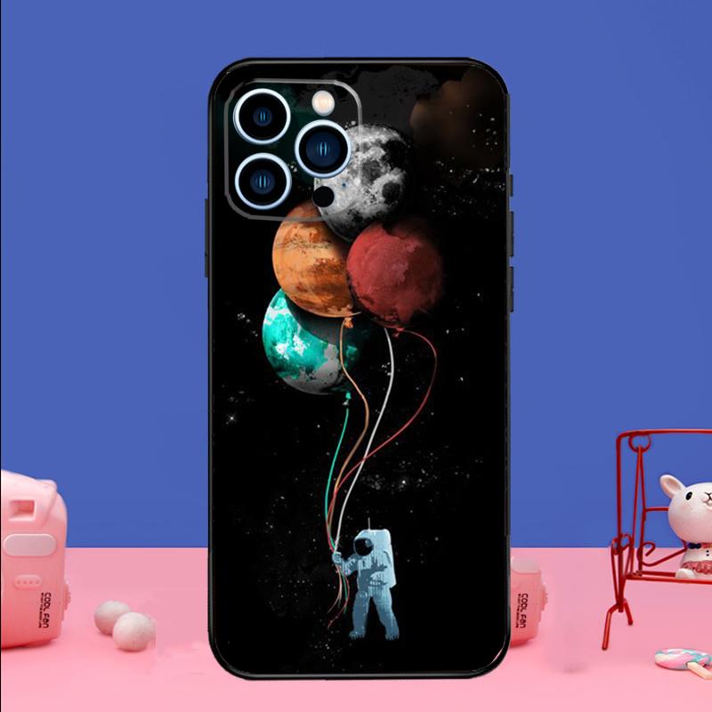 Astronaut Stars Space Planets Phone Case For iPhone 17 16 14 13 12 11 15 Pro Max mini 15 16 Plus 16e 17 Air Bumper Cover