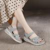 New Lightweight Simple Sandals Casual Sports Comfortable Thick Sole Velcro Stitching Large Size Women's Shoes Wedges In Summer