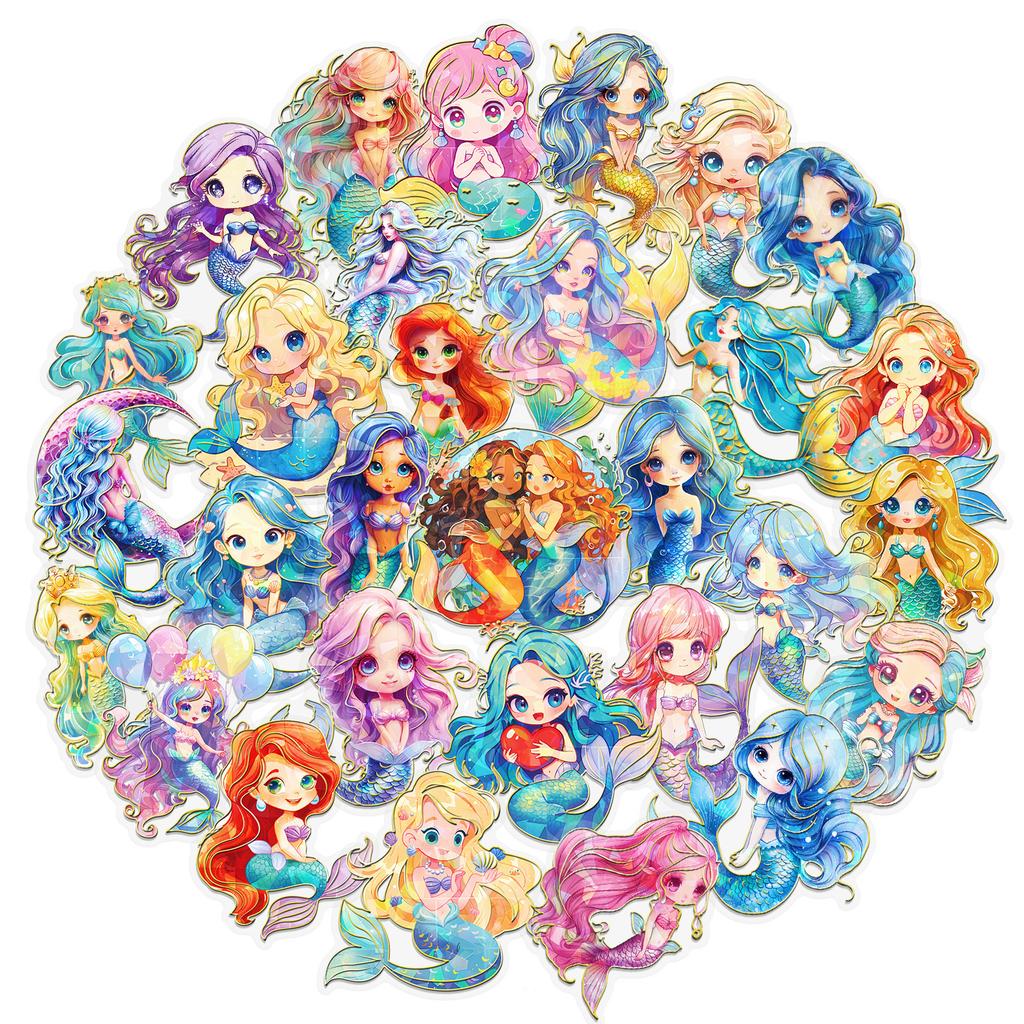 30-120 листов высококачественной серии Fairy Tale, прозрачной бронзирующей лазерной водонепроницаемой наклейки, декоративной наклейки для домашних животных