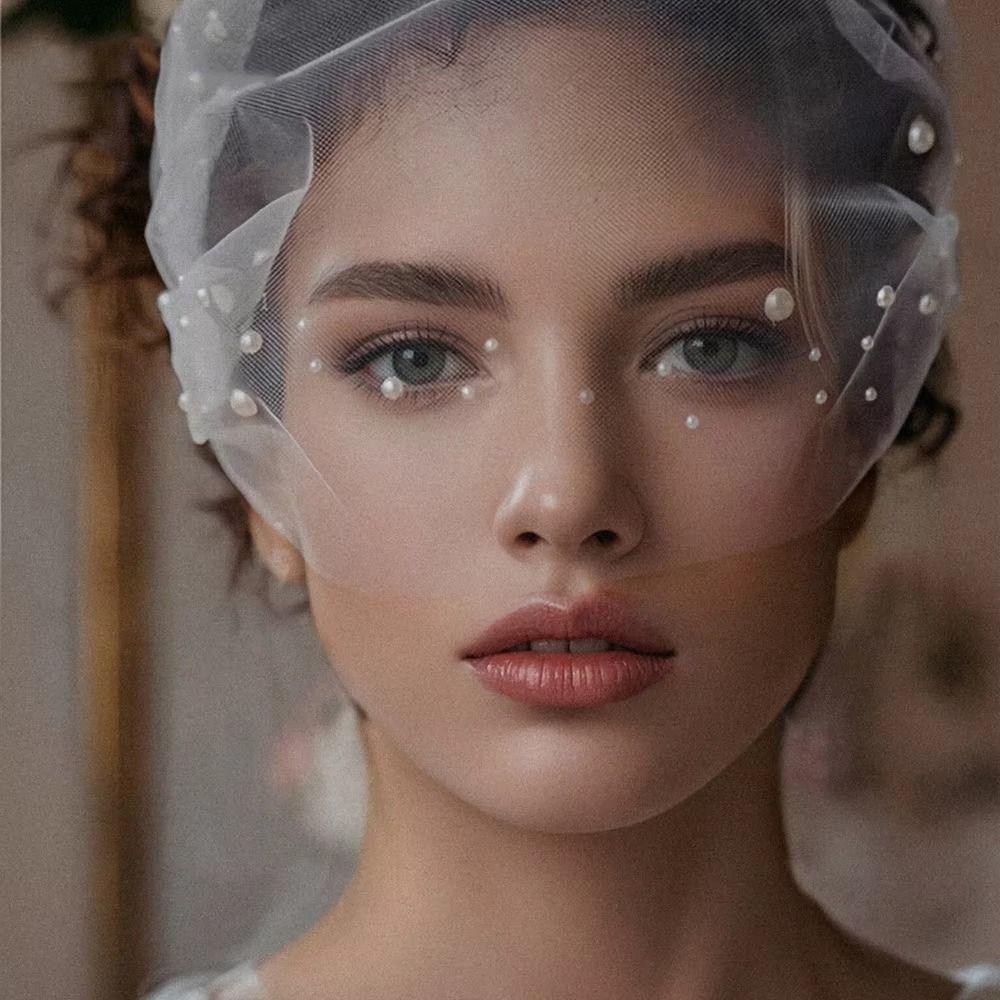 Нежная вуаль-румяна из тюля Белая вуаль с боковым гребнем Легкая ручная работа Вуаль для девичника