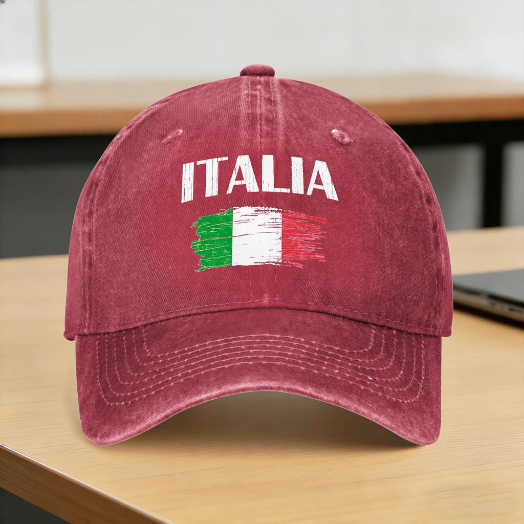 Бейсболка Italia Итальянский флаг Винтаж Весна Стильные Хип-хоп Кепки Пара WoУнисекс Принт Для улицы Спортзал Оптовая продажа Бейсболок