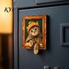 Товары для вечеринки на Хэллоуин, Магнит на холодильник с рамкой в виде кошки, Ретро деревянный животный тематический декор для холодильника, Аксессуары для декора кухни, Подарочные магниты