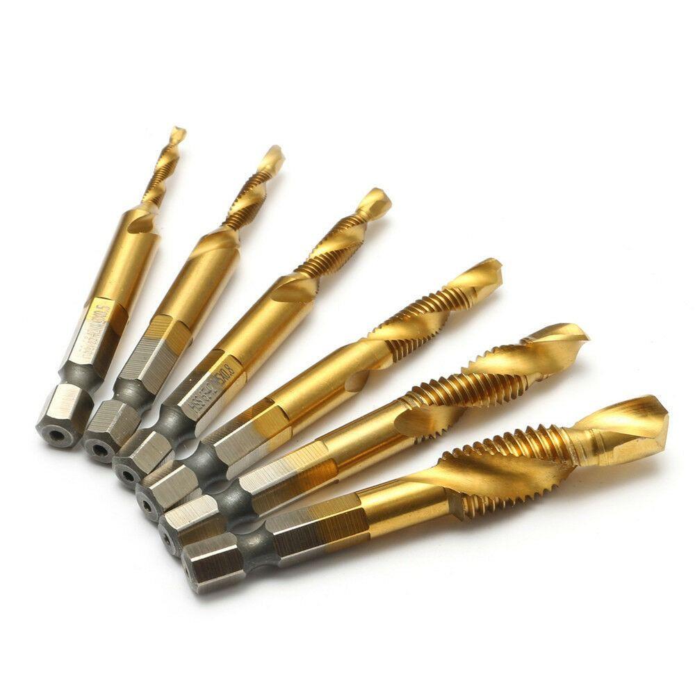 Screw Thread Bit HSS Screw Machine Titanium Plated Shank Tap Drill Bits Hex Shank Tap Drill Bit