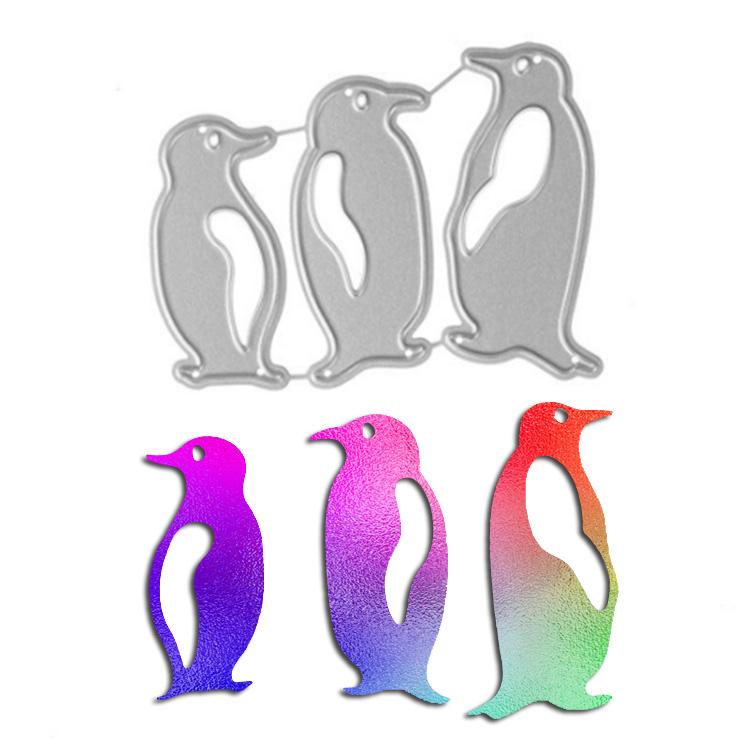 3 арктических пингвина, дизайн, скрапбукинг, ремесло, штамп, 3D DIY, изготовление фестивальных карточек