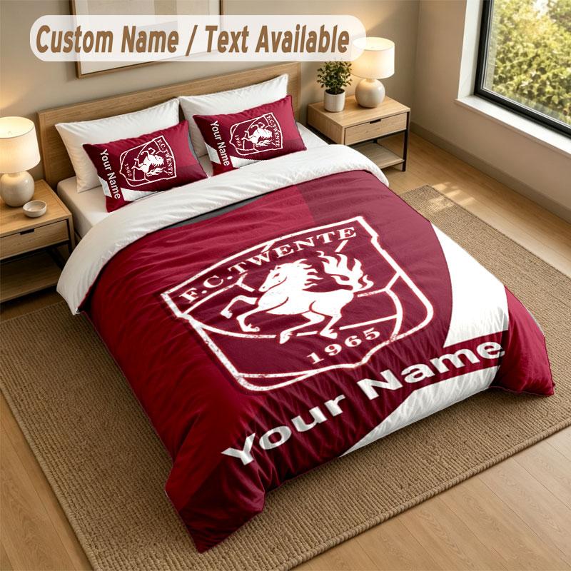 Bedding Set 1 Duvet Cover 2 Pillowcases FC Twente Print Soft Bed Linen Bedroom Decor