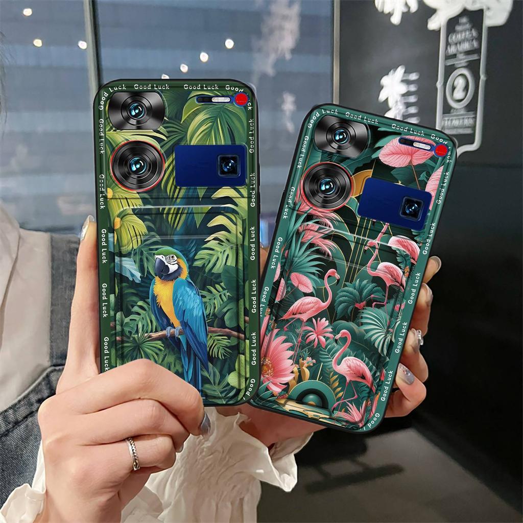 Защитная задняя крышка чехол для телефона для ZTE Nubia Z60 Ultra ТПУ милый силиконовый прочный слот для карт мягкий чехол сумка для карт граффити