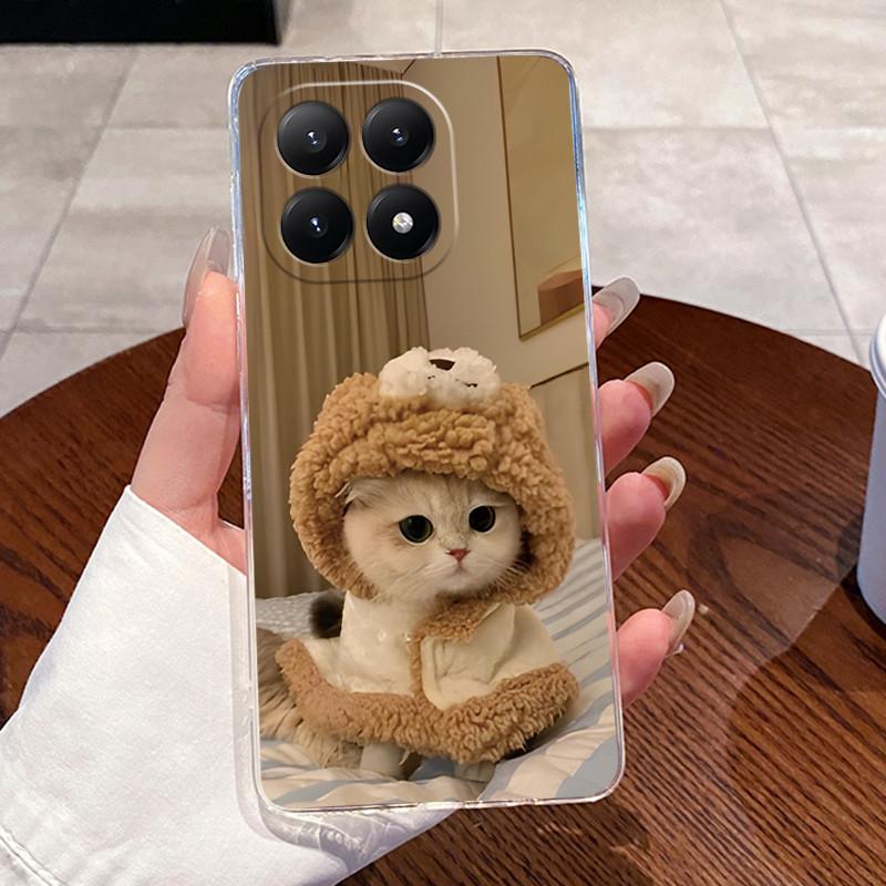 Чехол для Xiaomi 15T Эстетичный Модный Милый Кот Астронавт Мягкий Силикон ТПУ Задняя Крышка Для Xiaomi 15T Pro Прозрачный Чехол для Телефона