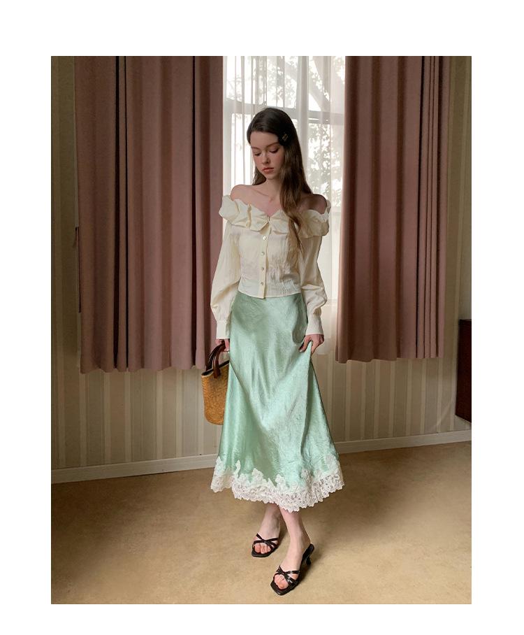 Интерпретируйте красоту элегантной французской атласной миди-юбки для женщин - Коллекция весна 2025 C3582