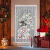 Рождественские кружевные шторы со светодиодной подсветкой Снеговик Половина затемняющие шторы Гостиная Спальня Домашний декор