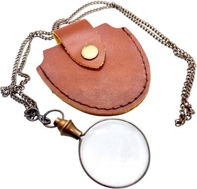 Латунная лупа, оптическая увеличительная линза с цепочкой-ожерельем, монокль для Л