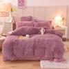 "Mink Velvet Plush Winter Bed Set: Four-Piece Solid Color Quilt Cover"