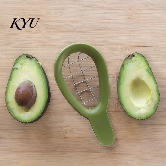 Safe Vegetable Chopper for Elderly Multifunctional Avocado Slicer, Quick Pitter Cutter Tool Kiwi, 3 Kitchen Gadget in 1 Fruit Slicer Divider,