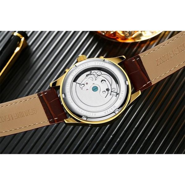 Boyze Babazon Men's Watch Wristwatch Automatic Watch Men's Leather Watch Men's Watch BOYZHE J012
