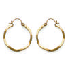 [E1080] - Gold Plated Hoop Earrings 'Ripples' - 30 Mm 2 Mm