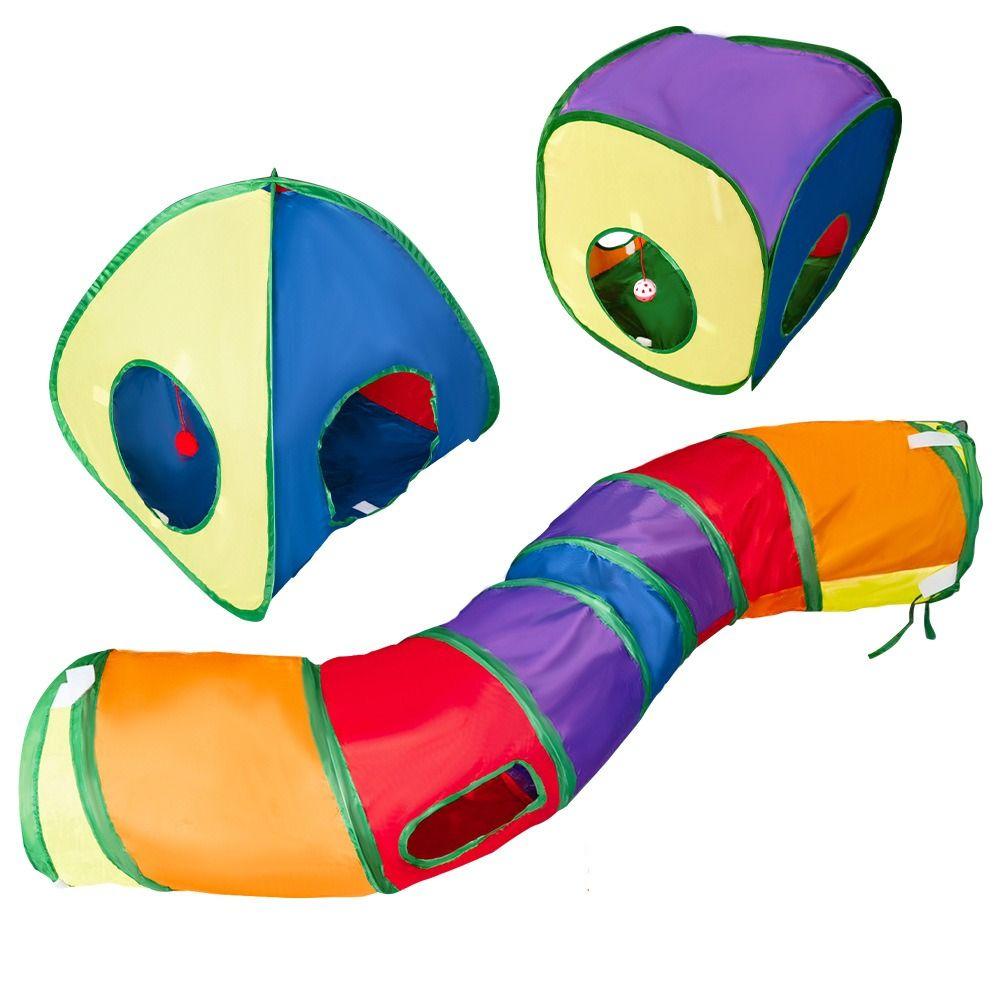 Breathable Cat Tunnel Tube Polyester+Steel Wire Pet Fun Play Toy Portable Cat Nest Guinea Pig