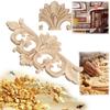 Decorative Corner Floral Wood Carved Decal Wooden Figurines Wall Doors Decoration Appliques Frame