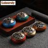Chinese Flower and Bird Eyebrows Plate Incense Burner Large Lacquer Sandalwood Incense Holder Aromatherapy Furnace Ornaments