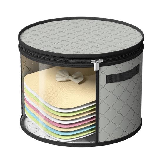 Прозрачное ведро для хранения шляп, органайзер для кепок, большая вместимость, застежка-молния, пыленепроницаемый ящик для хранения ковбойских шляп