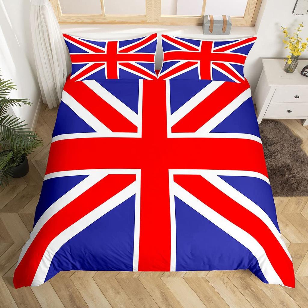 Simple British British Expired Three-Piece Digital Printing Quilt Cover Bedding Home Textiles