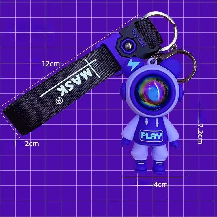 Cartoon Lightning Keychain Cute Astronaut Doll Pendant Couple Car Keyring Bag Keyholder Creative Bag Charm Accessories