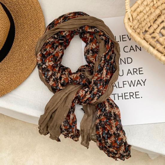 Ladies Shawl Scarf Floral Print Versatile Comfortable Bright Color Shawl Wrap Soft-textured Winter Accessory