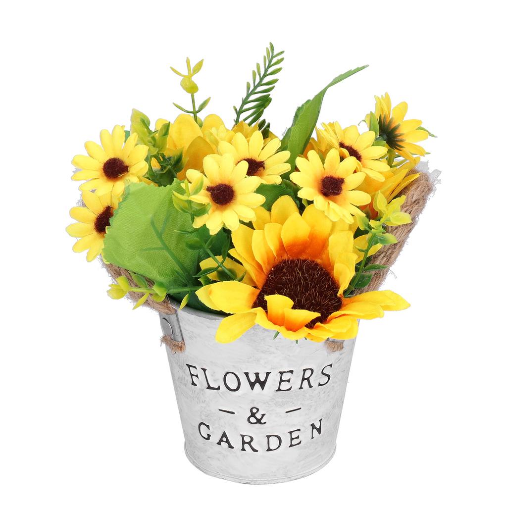 Simulation Sunflower Potted Plant High Simulation Dining Table Bonsai Fake Flower Yellow for Home Decoration